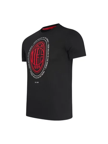 Koszulka z logo AC Milan dla dzieci czarna