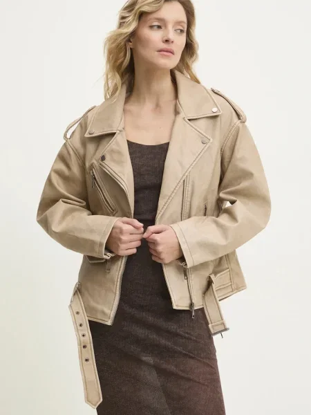 Рокерско яке Answear Lab преходен модел бежово