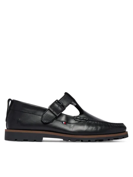 Tommy Hilfiger Pantofi Hilfiger Light Lth Buckle Loafer negru