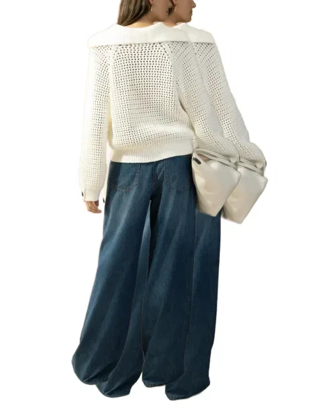 Pulover Brunello Cucinelli alb