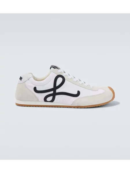 Sneakerși Loewe din piele de căprioară alb