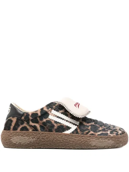 Sneakerși Puraai cu imagine cu model leopard maro