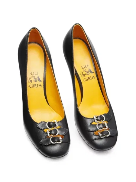 Pantofi cu toc Lili Curia cu cataramă negru