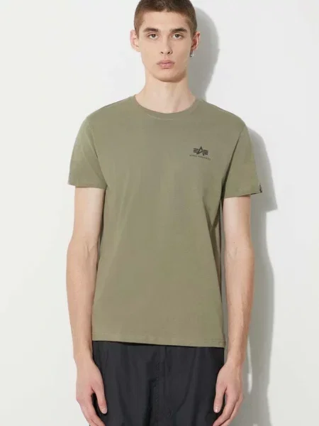 Tričko Alpha Industries Basic Small Logo olive černé