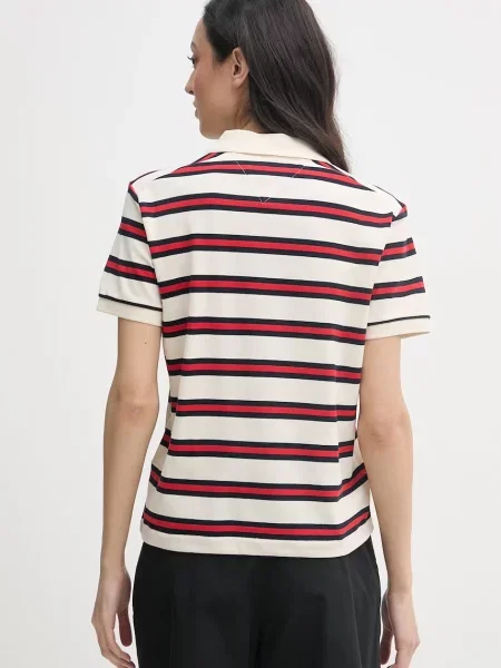 Koszulka polo o kroju regular fit z mieszanki bawełny Tommy Hilfiger beżowa