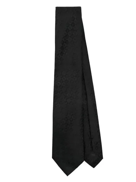 Cravată Emporio Armani din jacard cu autograf negru