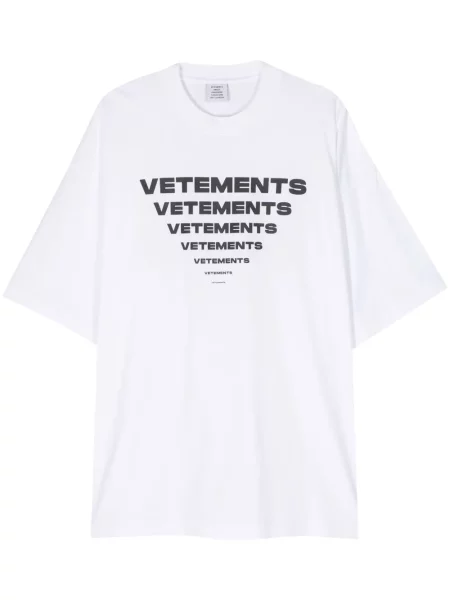 Tricou Vetements cu imagine alb