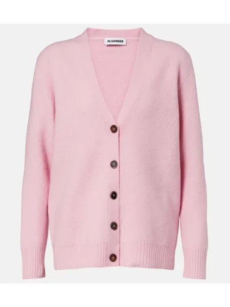 Cardigan Jil Sander de lână roz