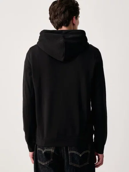 Calvin Klein Jeans bluza z kapturem z bawełną czarna