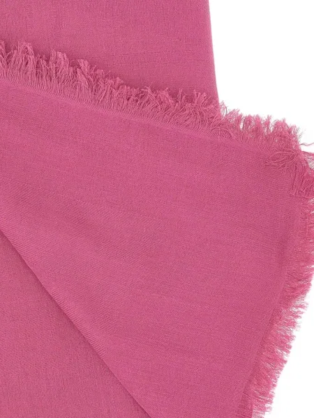 Fular Max Mara cu franjuri din jacard roz