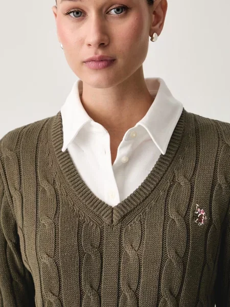 U.S. Polo Assn. светр V-NECK CABLE