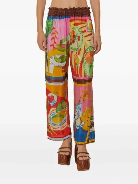 Pantaloni Farm Rio cu volane roz