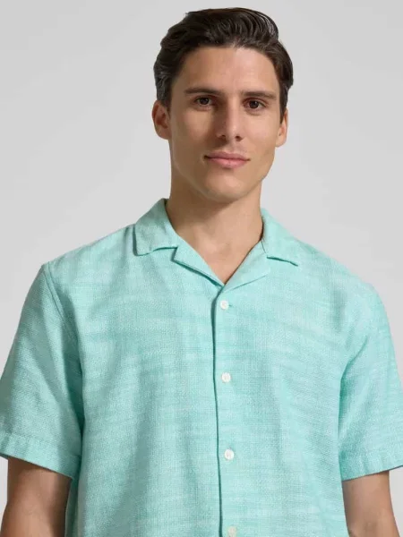 Koszula casualowa o kroju relaxed fit z czystej bawełny Tom Tailor Denim zielona