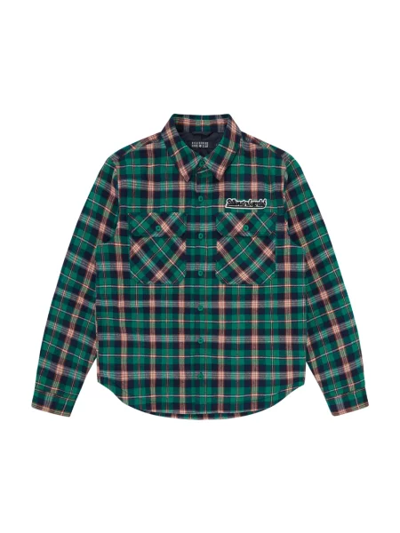 Billionaire Boys Club kurtka koszulowa Padded Check Overshirt zielona