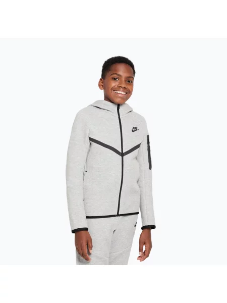 Bluză pentru copii Nike Sportswear Tech Fleece dark grey heather/black/black negru