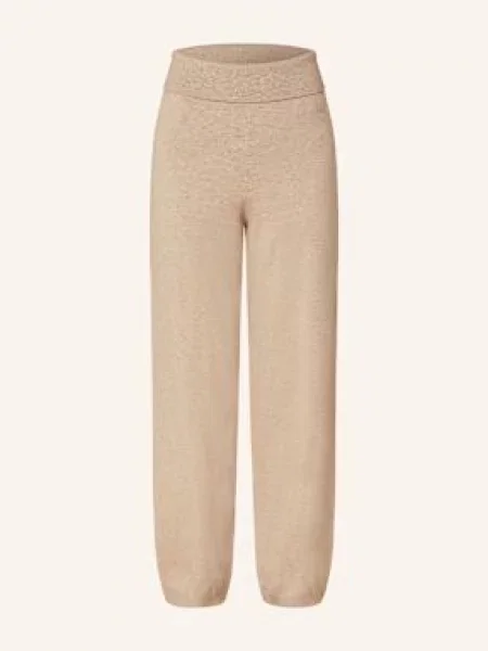 Dzianinowe spodnie Inwear w kolorze melanż beżowe