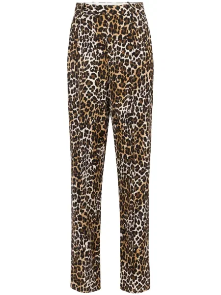 Pantaloni Elisabetta Franchi cu imagine cu imprimeu animal print maro
