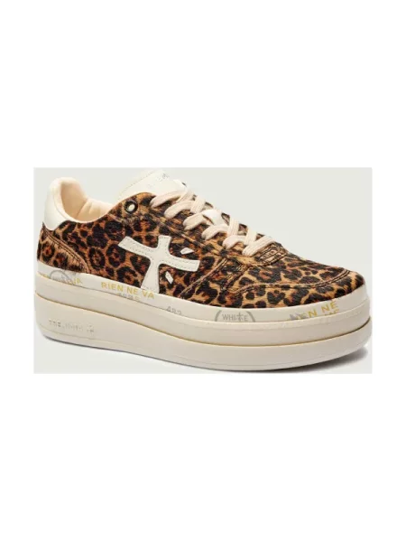 Premiata Sneakers MICOL cu adaos de piele maro