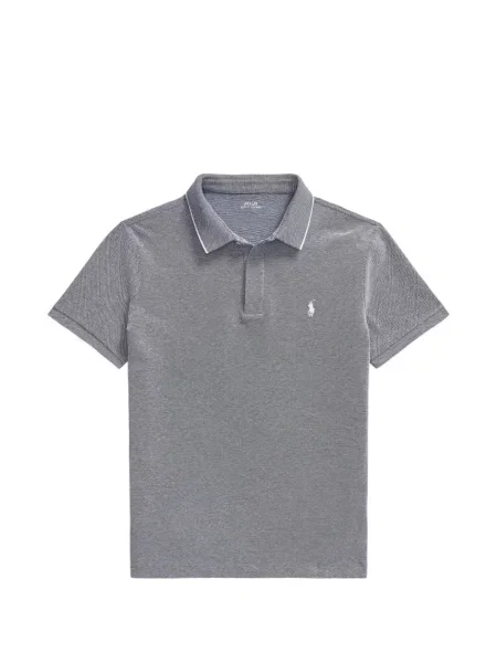 Tricou polo Polo Ralph Lauren cu autograf cu 5 buzunare în carouri gri