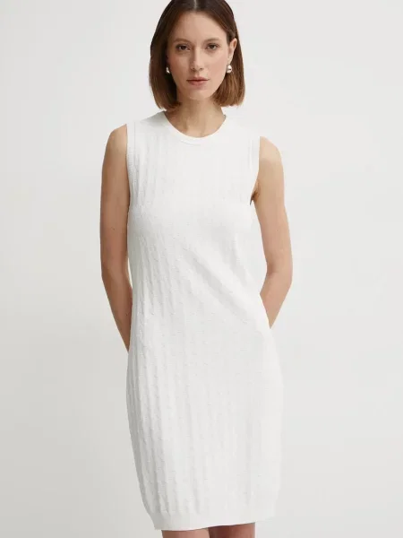 Armani Exchange sukienka mini prosta beżowy