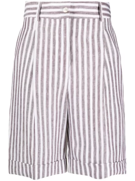 Pantaloni scurți Kiton cu dungi alb