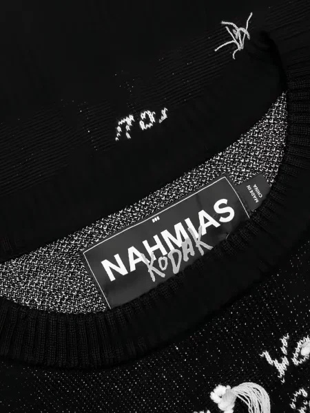 Pulover Nahmias cu decolteu rotund negru