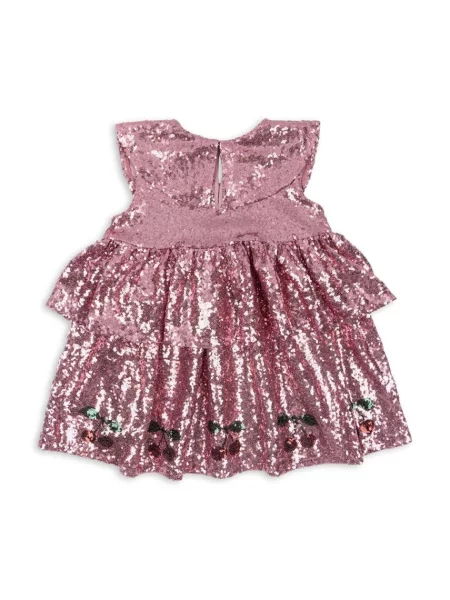 Konges Sløjd Dívčí šaty STARLA SEQUIN DRESS růžové