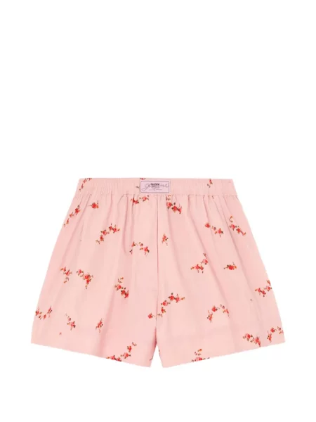Pantaloni scurți Ganni cu model floral cu imagine roz