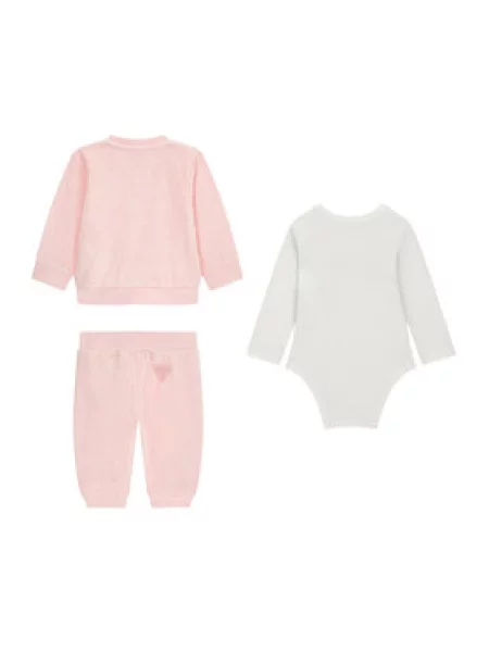 Sada mikina body a tepláky Guess růžové