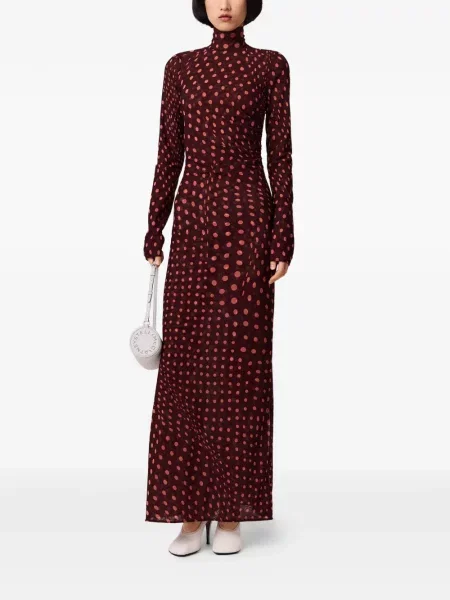 Rochie maxi Stella Mccartney cu buline cu volane roșu