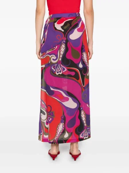 Fusta maxi Pucci cu imagine cu imprimeu abstract violet