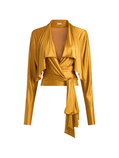 Bluză Balmain din jerseu cu legături galben