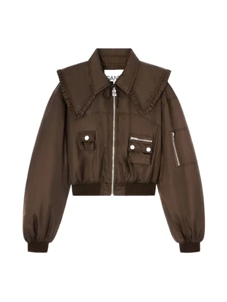 Kurtka bomber Ganni brązowy