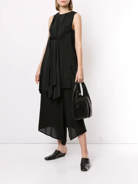 Lung top Y's drapat negru