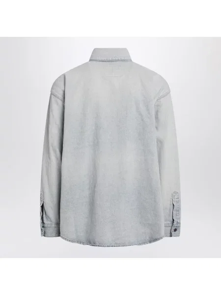 Koszula dżinsowa Balenciaga z długim rękawem niebieska
