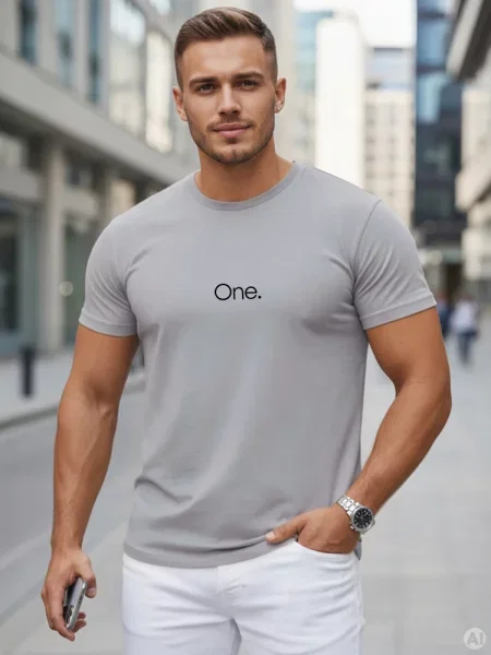 T-shirt z nadrukiem Dstreet szary