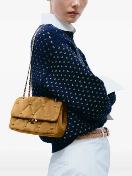 Велурена чанта Tory Burch