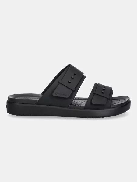 Crocs klapki Brooklyn Buckle Low na platformie czarny