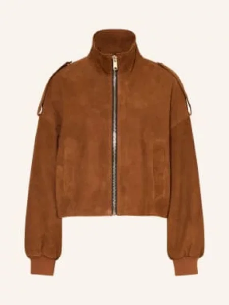 Allsaints Kurtka Skórzana Lowden braun brązowa