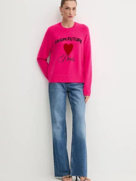 Светр з кашеміру FROM FUTURE легкий рожевий