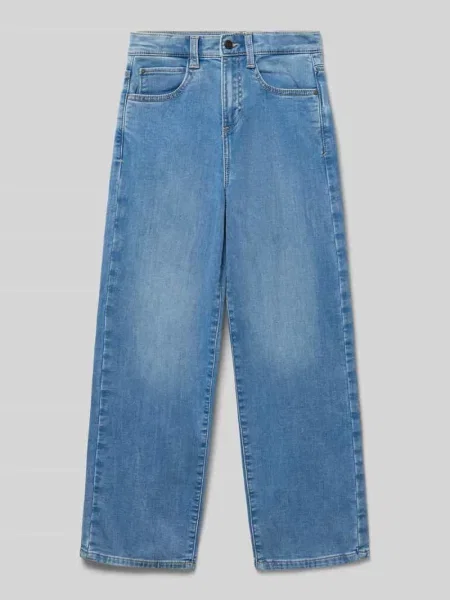 Spodnie o kroju baggy o kroju relaxed fit z mieszanki bawełny S.oliver Red Label niebieskie