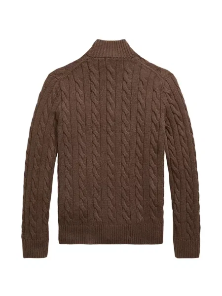 Fleece polo Polo Ralph Lauren με κέντημα με λαιμόκοψη v κόκκινο