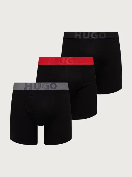 HUGO priliehavé boxerky pánske s elastanom BOXERBR TR GIFT VEGA čierna