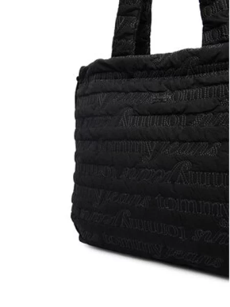 Torbica Tommy Jeans Tjw Icon Nylon Tote Aop crna