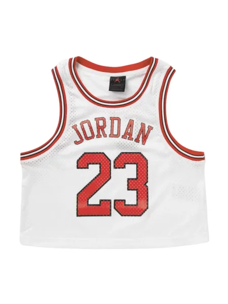 Top sportowy Jordan na ramiączkach z dżerseju o skróconej długości biały