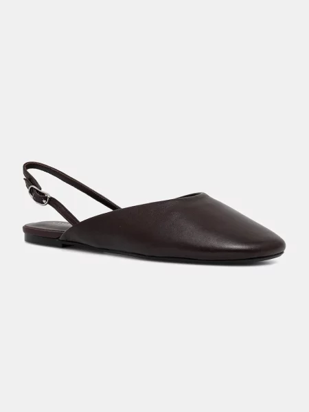 Calvin Klein balerini de piele OBLIQUE BALLERINA SLINGBACK LTH
