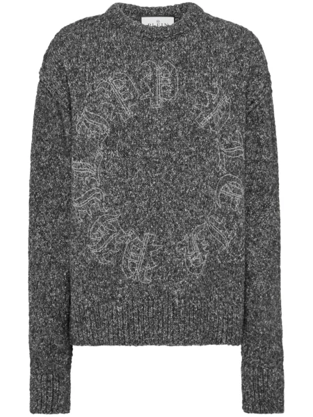 Pulover Philipp Plein cu broderie gri