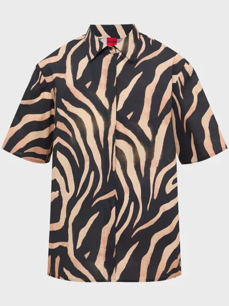 Сорочка Hugo з принтом чорна