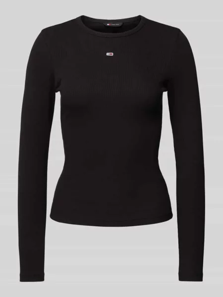 Bluzka Tommy Jeans z długim rękawem czarna