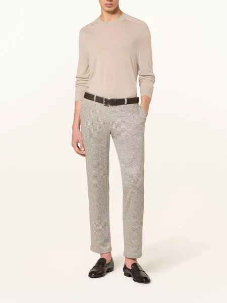 Paul Oblekové Kalhoty Regular Fit Z Žerzejového Materiálu taupe